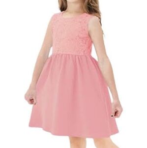 Holiday Editions Pink Sleeveless Lace Party Dress Sz Small